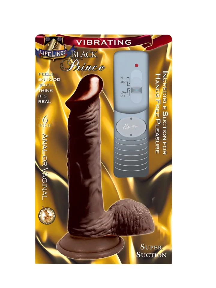 Vibrating Lifelikes Black Prince "6" Anal or Vaginal #1139