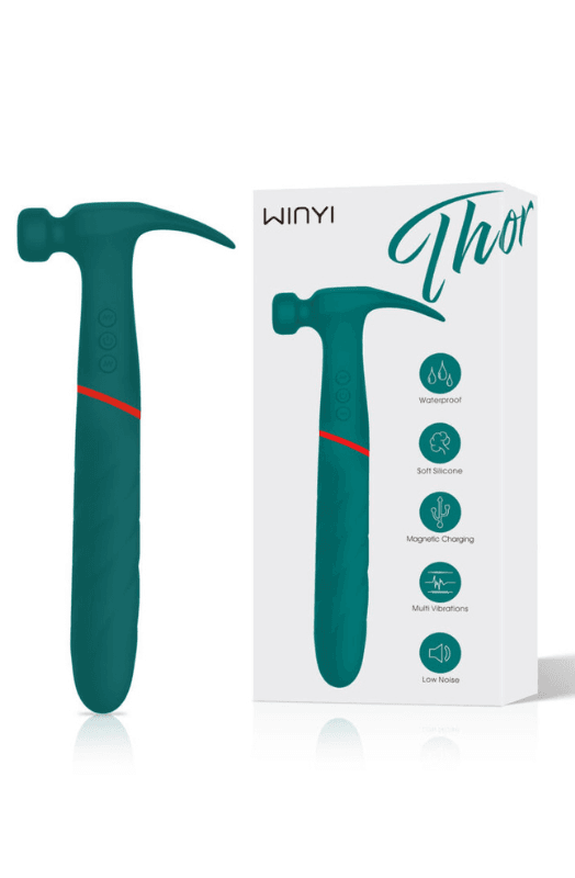 Vibrador martillo de Thor de 24 funciones marca Winyi en silicona médica, potente, recargable e impermeable, disponible en Panamá en Sex Shop La Casa de las Bromas